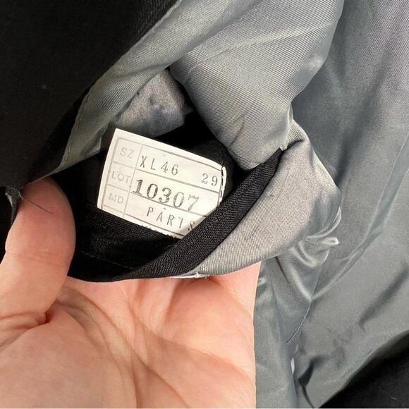 Oleg Cassini Mens Size 46L Black Double Breasted Blazer Sport Coat Suit Jacket - Picture 8 of 10